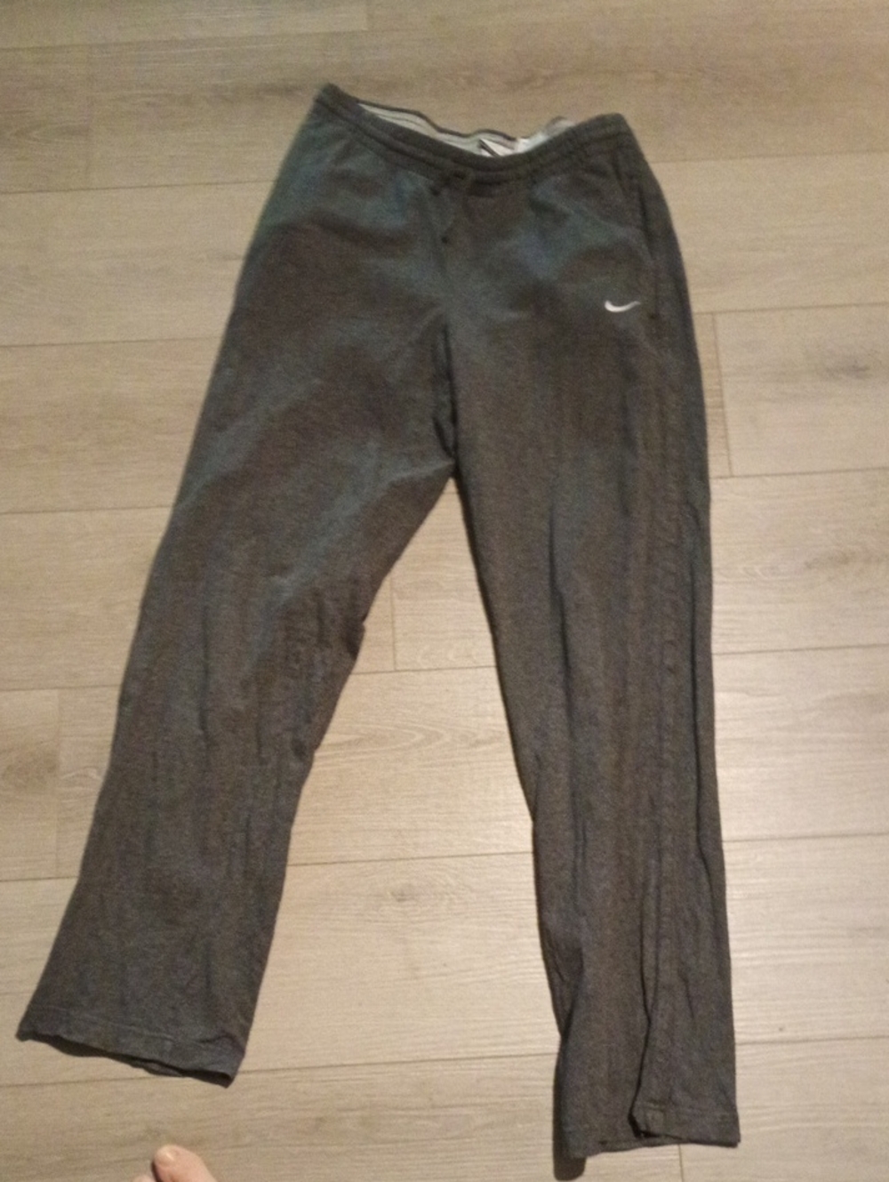 Nike Dark Gray Track Pants with White Swoosh